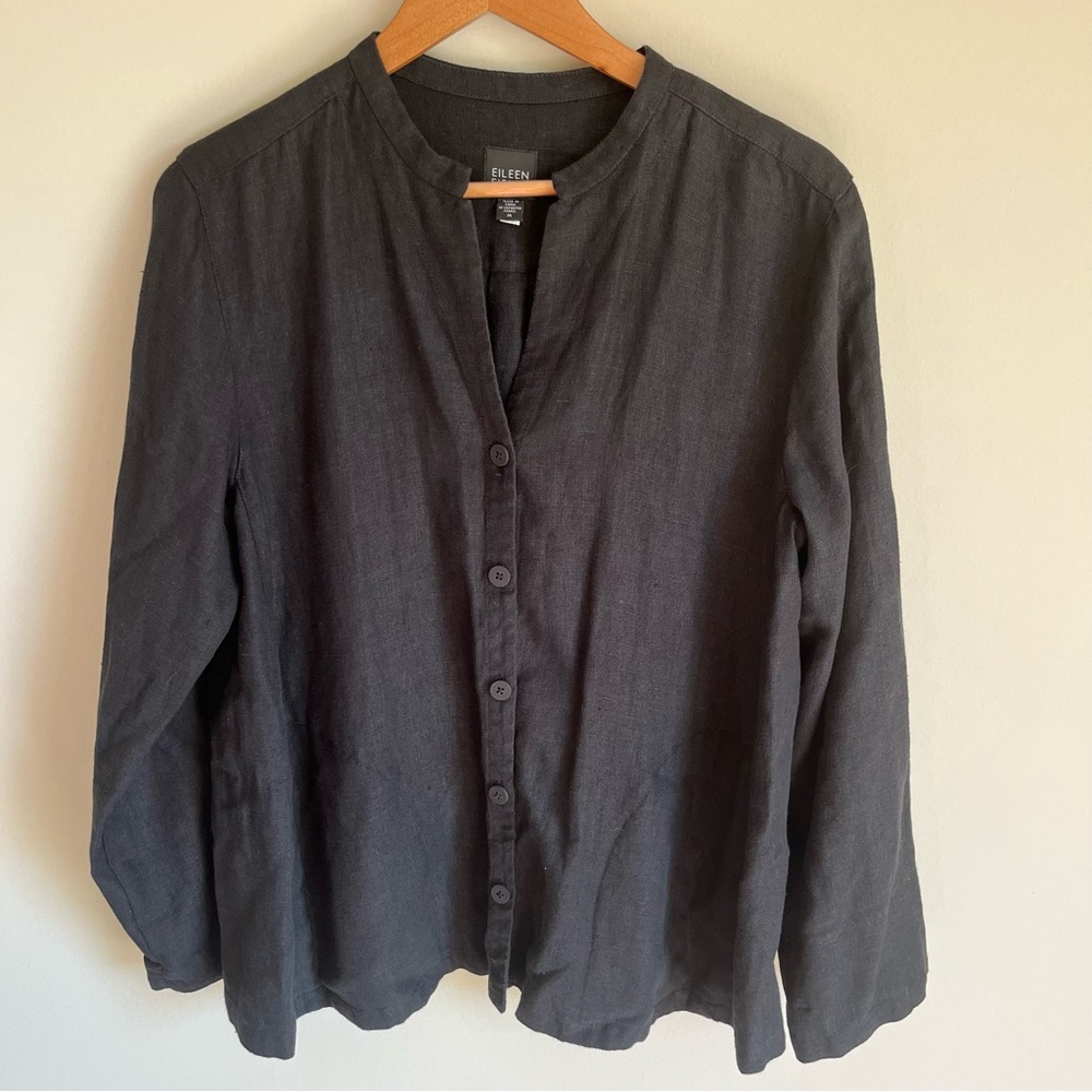 Eileen Fisher Women’s Button Front Blazer Jacket 100% Linen Size Medium (M)